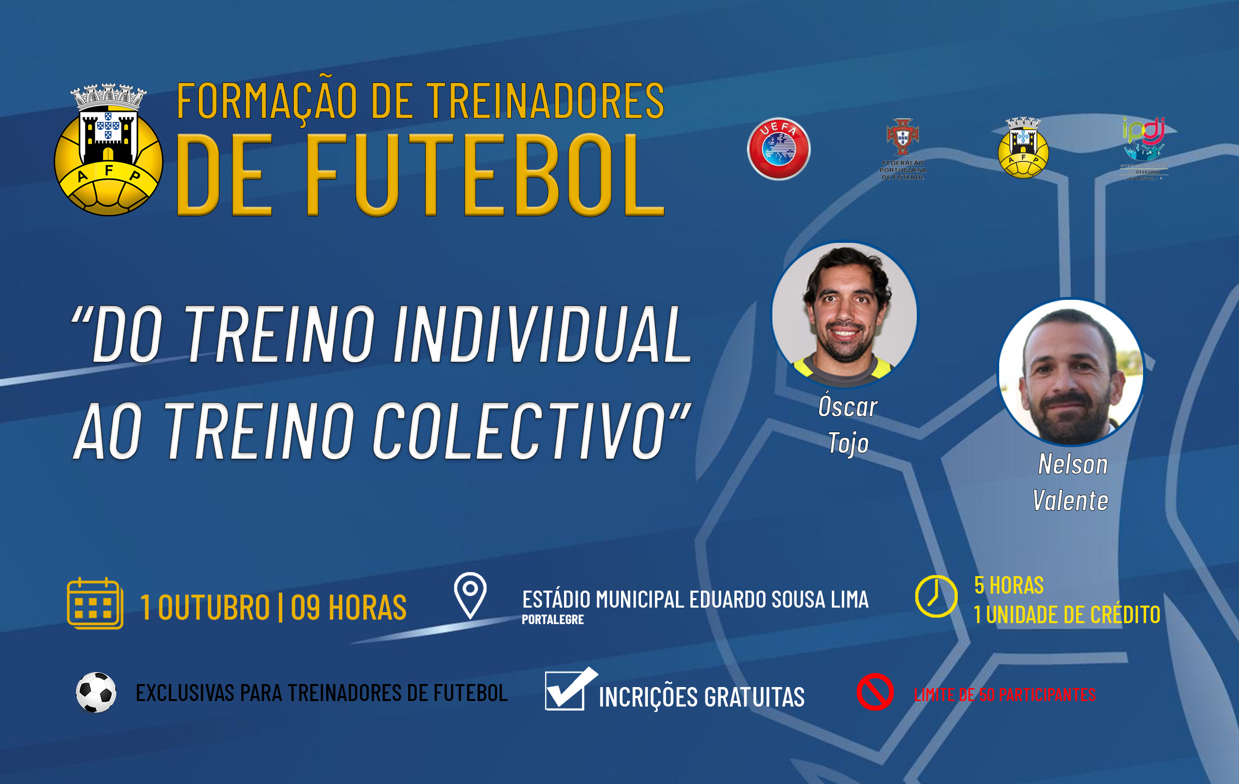 Inscrições abertas para Formação de Treinadores de Futebol
