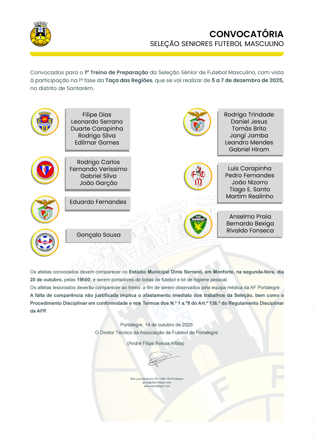 Seleção Seniores - Futebol Masculino